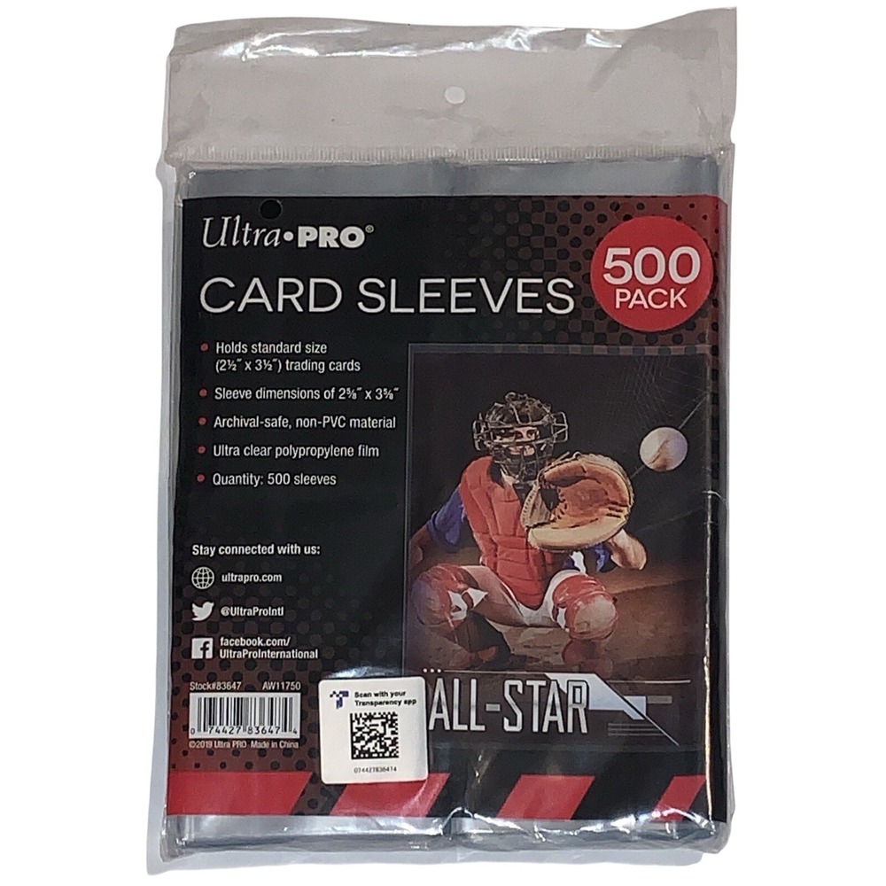 Ultra Pro 500 Penny Sleeves Soft Card 2 5/8 x 3 5/8 Trading Card Protection